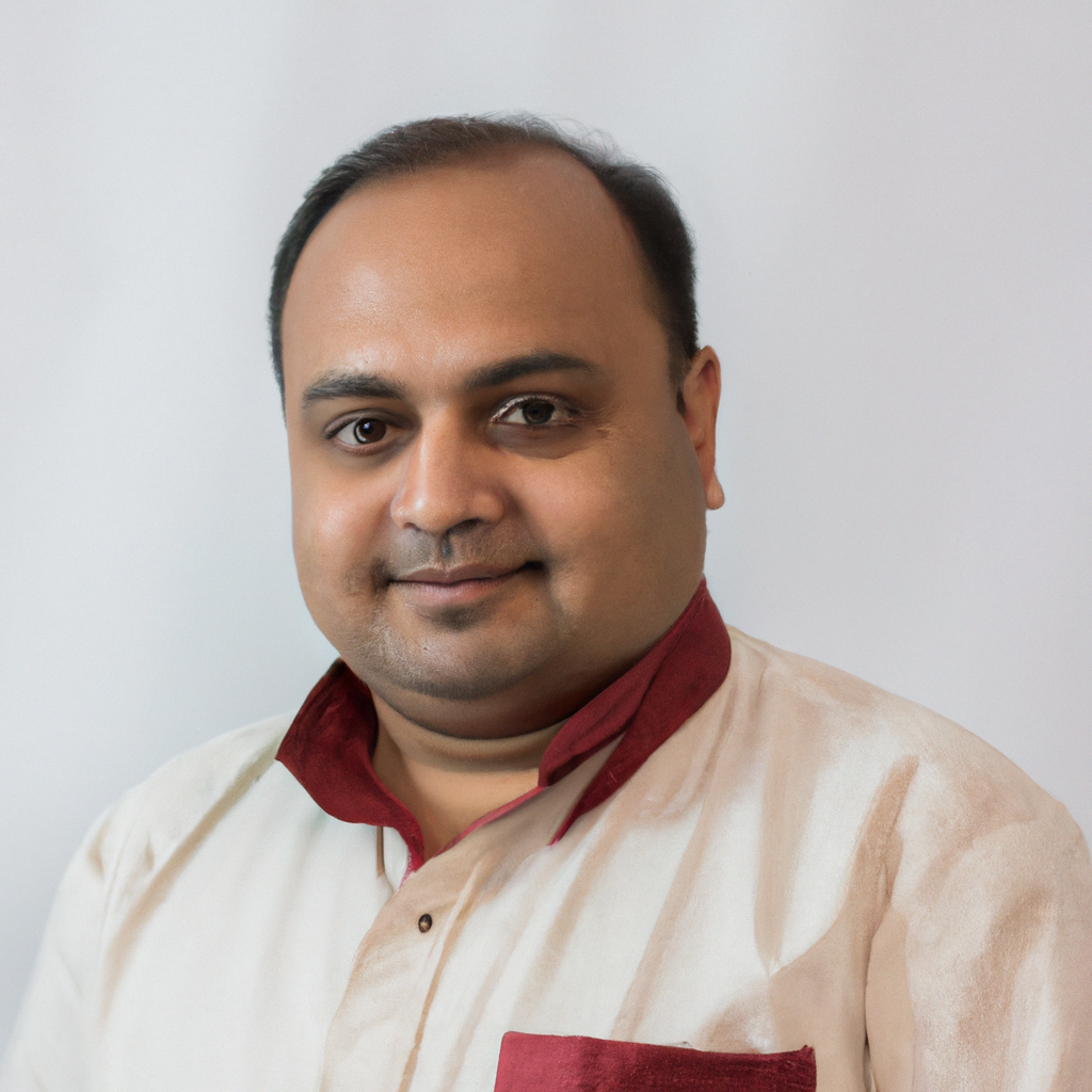 Founder portrait of an Indian chef in a minimalist white background with a soft smile.