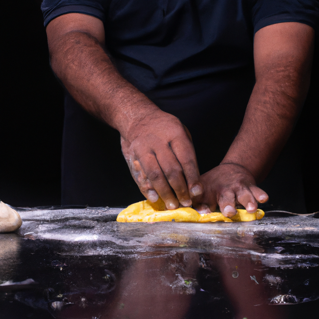 Team member: Bengaluru dough artist in a minimal studio with soft light.